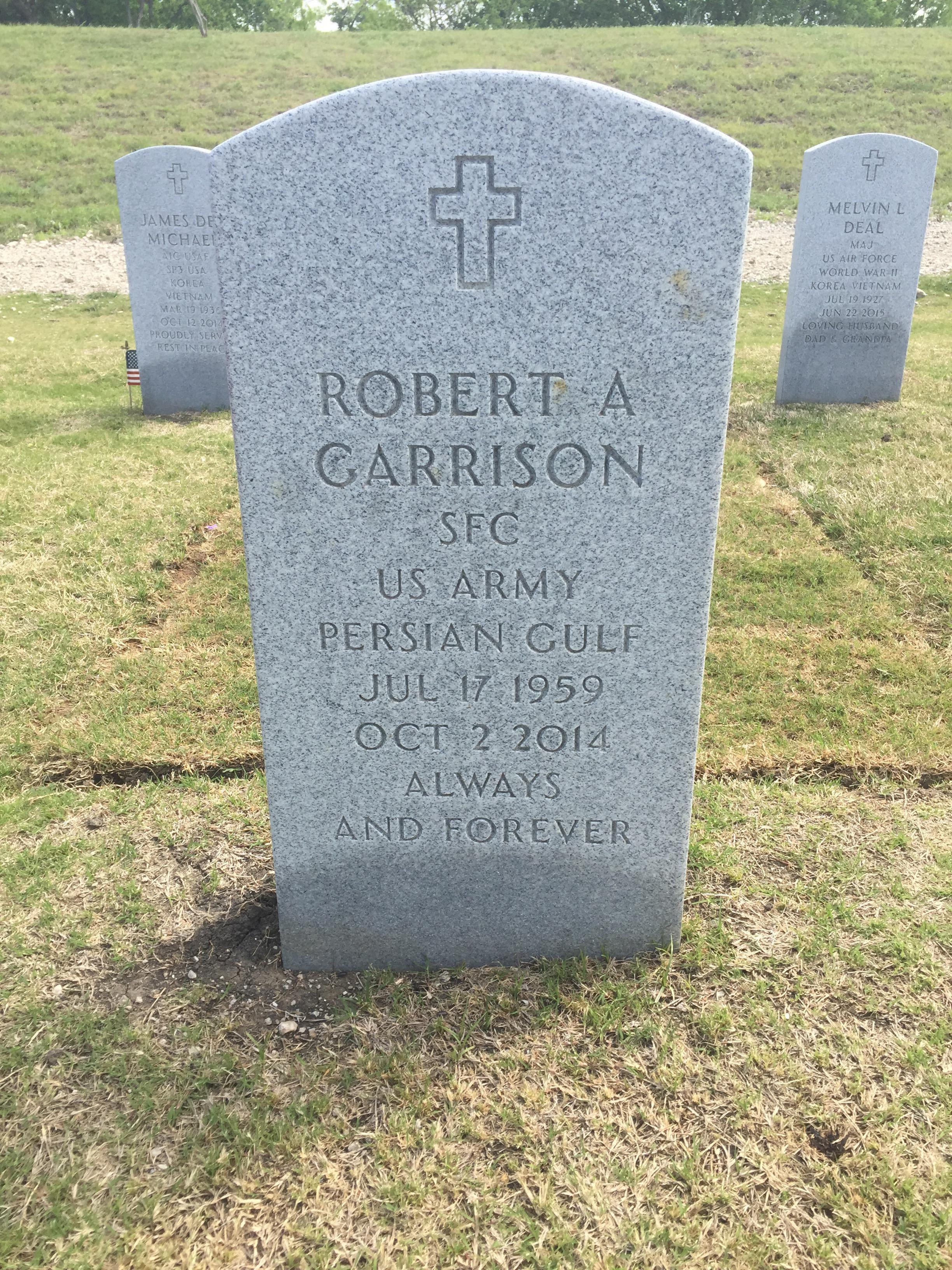 In memory of Robert A Garrison