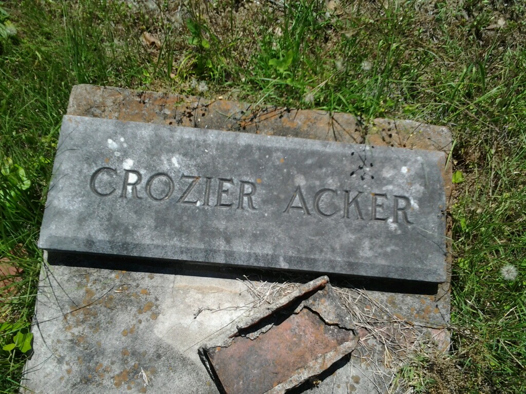 Old Live Oak Cemetery cemetery headstone in Selma, Dallas, Alabama, United States for Crozier Acker