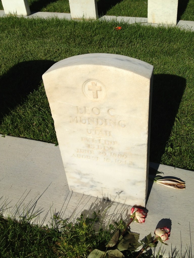 Tombstone marking the grave of Leo C. Munding who lived 29 Jun 1889 - 18 Aug 1942, located in Salt Lake City, Salt Lake, Utah, United States at Salt Lake City Cemetery- Quadrant III